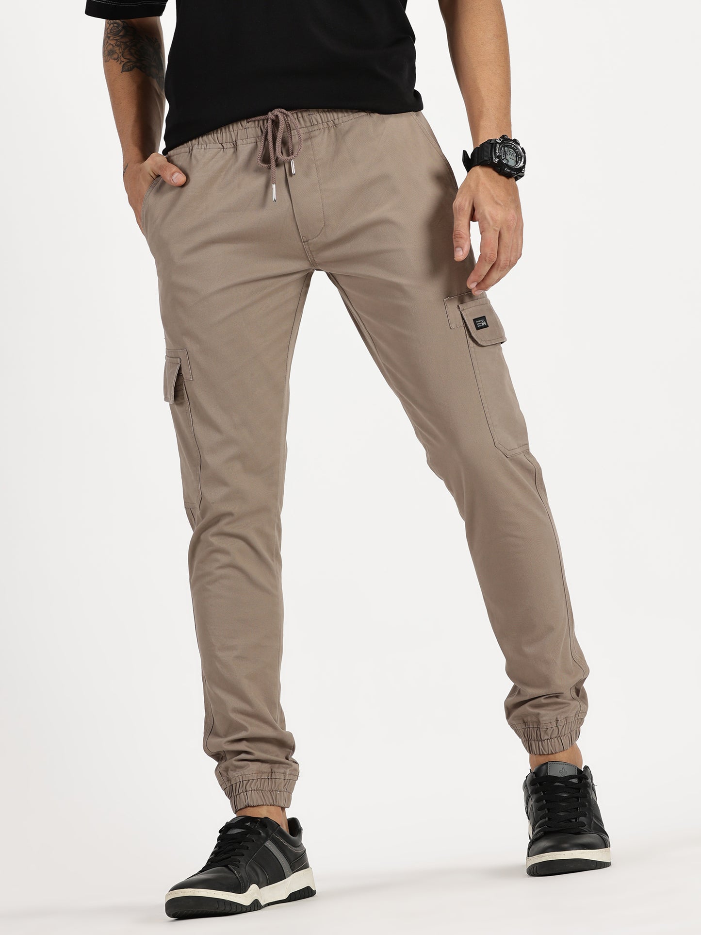 Men's Cargo Joggers - Chocolate