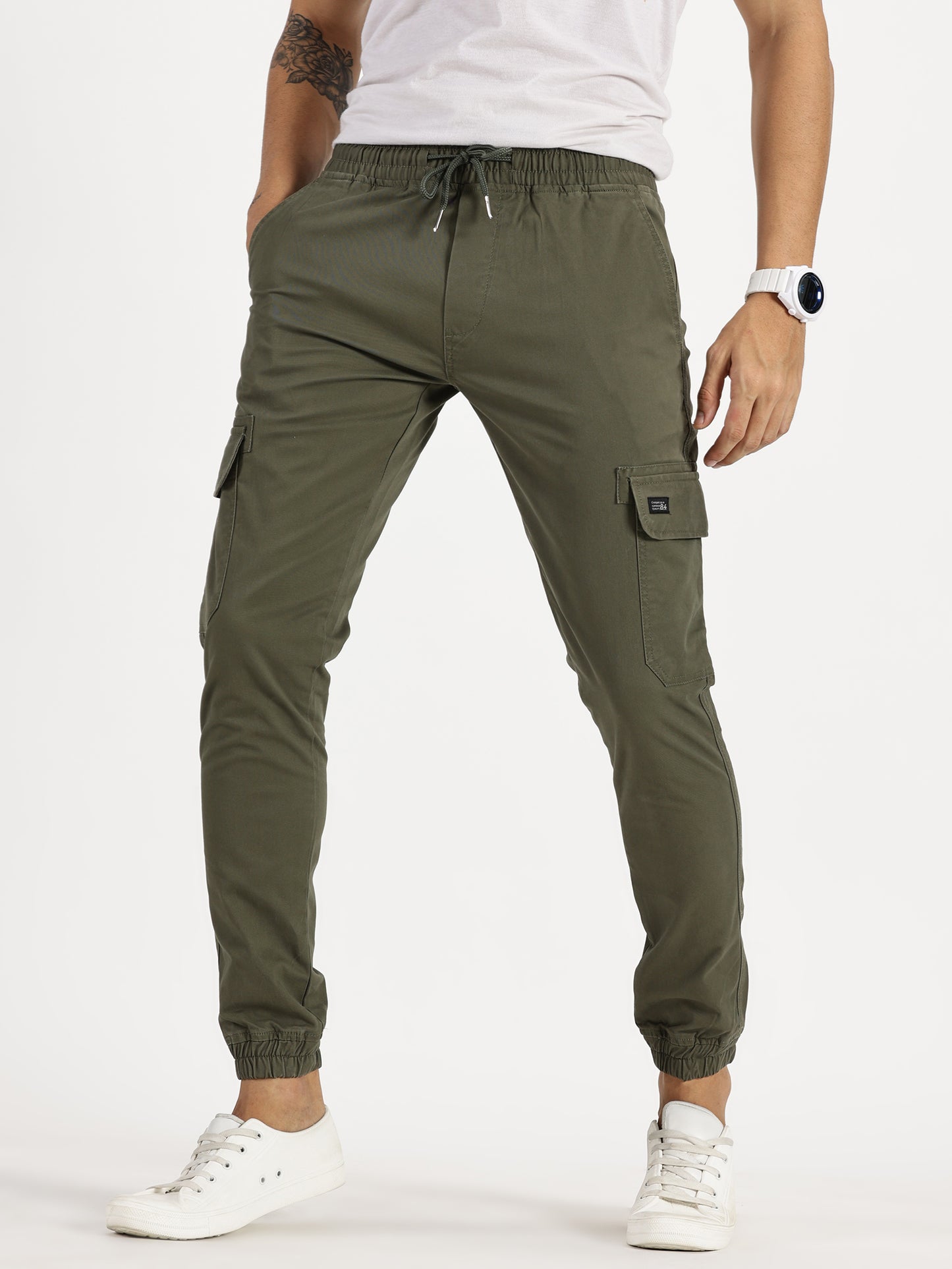 Men's Cargo Joggers - Olive
