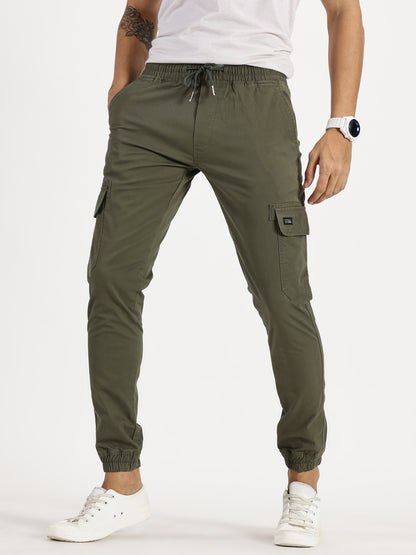 Men's Cargo Joggers - Olive