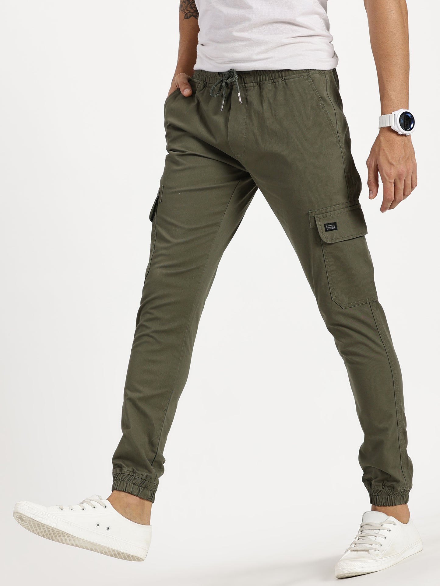 Men's Cargo Joggers - Olive