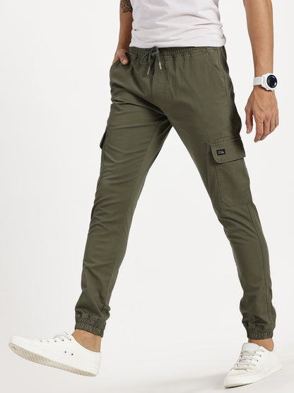 Men's Cargo Joggers - Olive