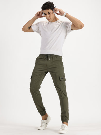 Men's Cargo Joggers - Olive