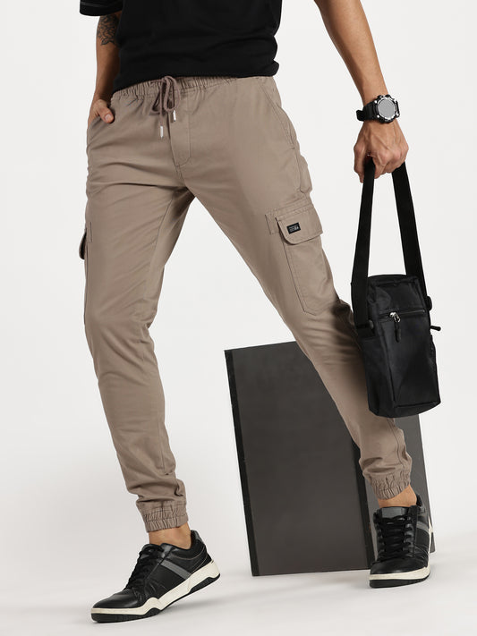 Men's Cargo Joggers - Chocolate