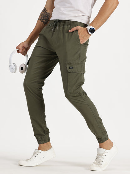 Men's Cargo Joggers - Olive