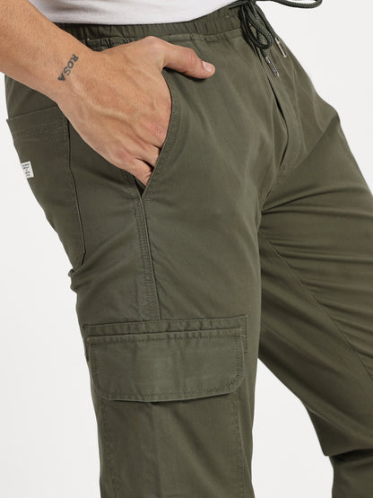 Men's Cargo Joggers - Olive